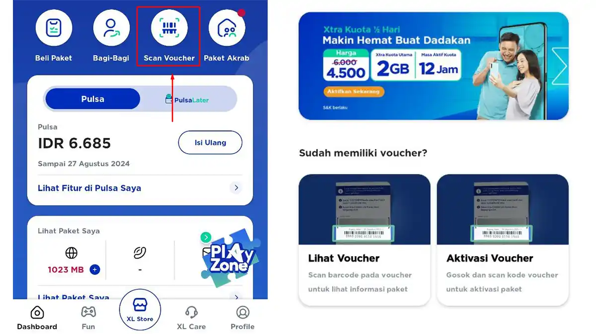 Masukkan Voucher XL Lewat myXL